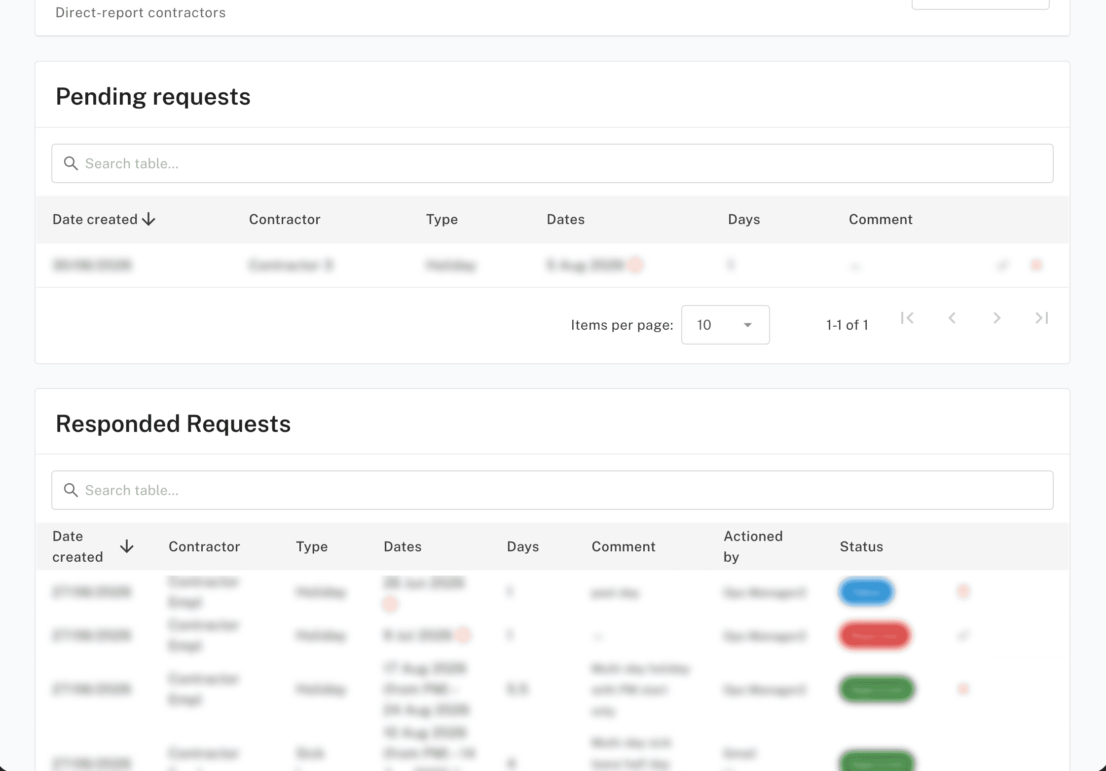 Leave and overtime software for a field workforce, with a calendar of who is off and approval controls